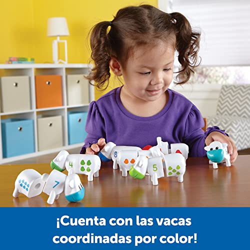 Learning Resources Snap-n-Learn Counting Cows Toy Set,Develops Color Recognition, Counting and Sorting Set, Farm Animals, 20 Pieces, Ages 18+ months