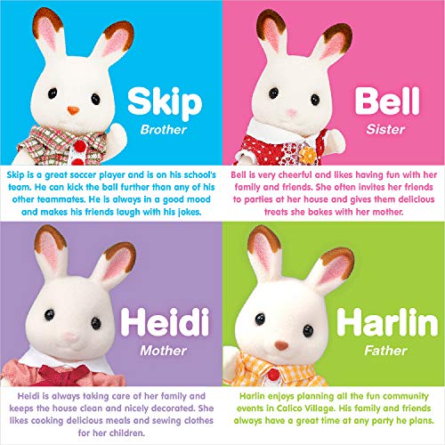 Calico Critters, Hopscotch Rabbit Family, Dolls, Doll House Figures, Collectible Toys