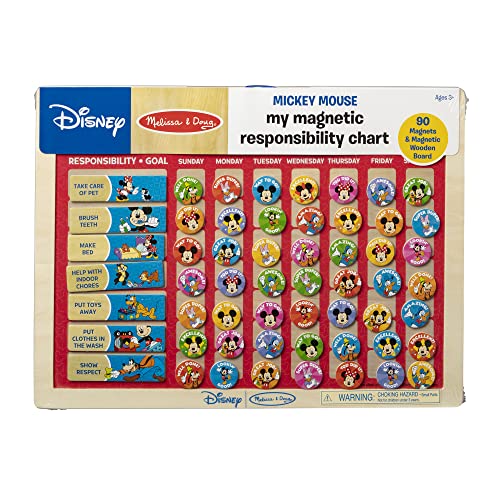 Melissa and Doug Disney Mickey Mouse Clubhouse My Magnetic Responsibility Chart - Toddler Routine, Kids Reward Board, Reward Chart For Toddlers and Kids Ages 3+