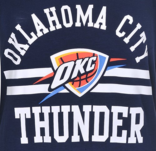 Ultra Game NBA Oklahoma City Thunder Womens Box Out Varsity Stripe Tee Shirt, Team Color, Small