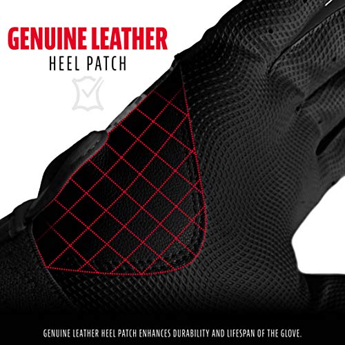 Franklin Sports MLB Digitek Baseball Batting Gloves - Black/Black Digi - Adult Small