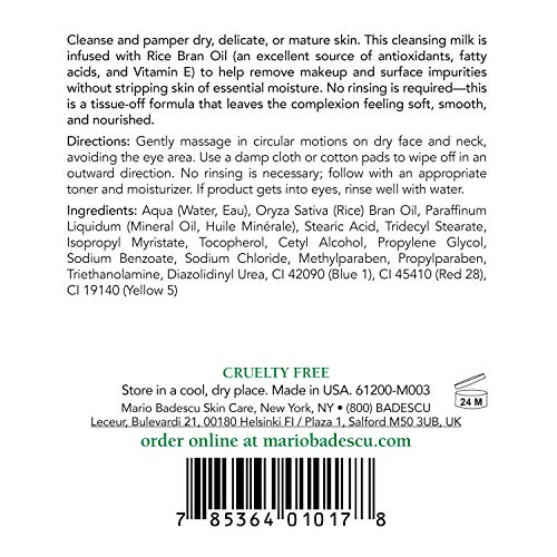 Mario Badescu Cleansing Milk with Carnation and Rice Oil, 6 Fl Oz
