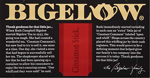 Bigelow Cinnamon Stick Black Tea, Caffeinated, 20 Count (Pack of 6), 120 Total Tea Bags