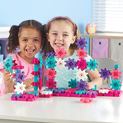 Learning Resources Gears! Gears! Gears! Deluxe Building Set Pink - 100 Pieces, Ages 3+ STEM Toys, Gears for Kids, Preschool Building Sets