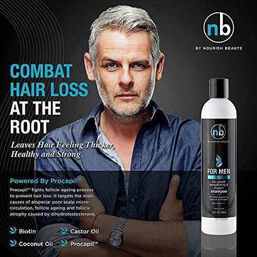 Nourish Beaute Anti Hair Loss, Hair Growth Support Shampoo for Men with Vitamins