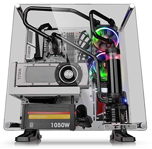 Thermaltake Core P3 ATX Tempered Glass Gaming Computer Case Chassis, Open Frame Panoramic Viewing, White Edition, CA-1G4-00M6WN-05, Snow