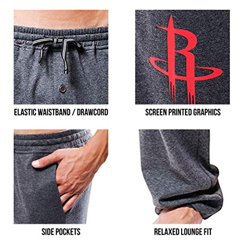 Ultra Game NBA San Antonio Spurs Mens Sleepwear Super Soft Pajama Loungewear Pants, Heather Gray, Medium