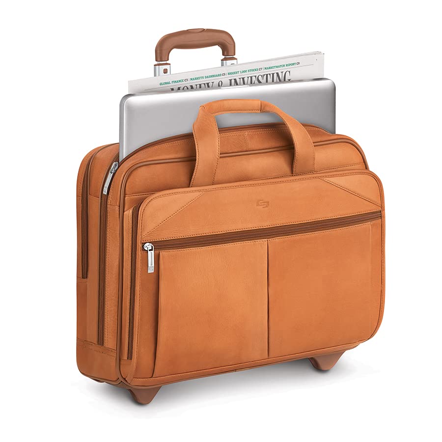 Solo Walker Leather Rolling Device Bag, Tan