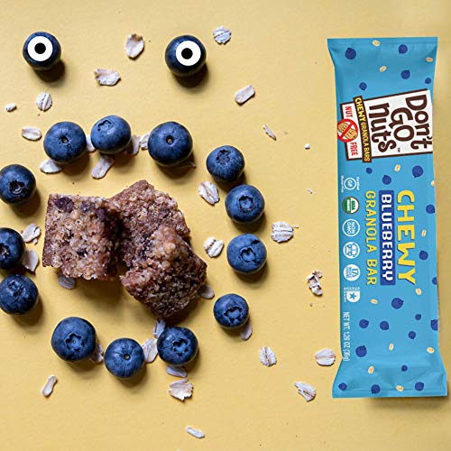 Don't Go Nuts Nut-Free Organic Chewy Granola Bars, Blueberry, 30 Count, Non GMO, Gluten Free