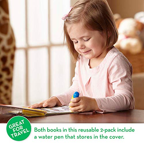 Melissa and Doug On the Go Water Wow! Reusable Water-Reveal Activity Pads, 2-pk, Vehicles, Animals - Party Favors, Stocking Stuffers, Travel Toys For Toddlers, Mess Free Coloring Books For Kids Ages 3+