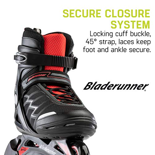 Bladerunner by Rollerblade Advantage Pro XT Men's Adult Fitness Inline Skate, Black and Red, Inline Skates, 7