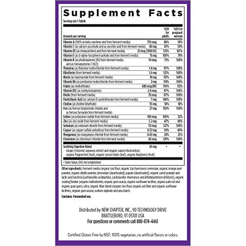 New Chapter Prenatal Vitamins Prenatal Multivitamin with Methylfolate + Choline for Healthy Mom Baby, One Daily, 90 Count