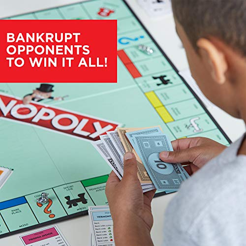 Monopoly Game, Family Board Games for 2 to 6 Players, Board Games for Kids Ages 8 and Up, Includes 8 Tokens (Token Vote Edition)
