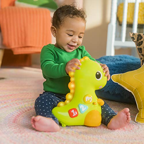 Bright Starts Go, Go, Dino Crawl and Count Activity Toy for Infants - Rolls, Lights Up, Plays Music and More, Ages 6 Months+