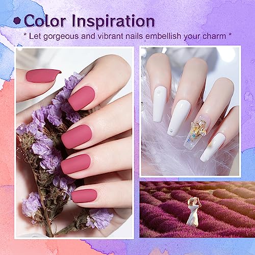 JODSONE 35 Pieces Gel Nail Polish Set U V Light Nail Drill Beginner Set Glossy Surface Easy To Apply Matte Texture All-In-One Manicure Kit