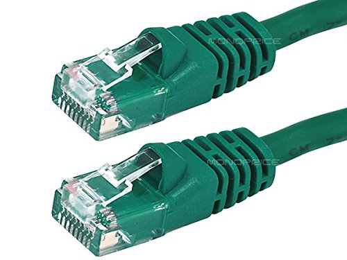 Monoprice Cat5e Ethernet Patch Cable - 25 Feet - Green | Network Internet Cord - RJ45, Stranded, 350Mhz, UTP, Pure Bare Copper Wire, 24AWG