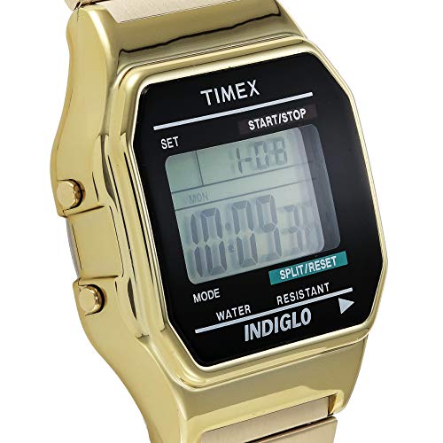 Timex Men's T78677 Classic Digital Gold-Tone Stainless Steel Expansion Band Watch