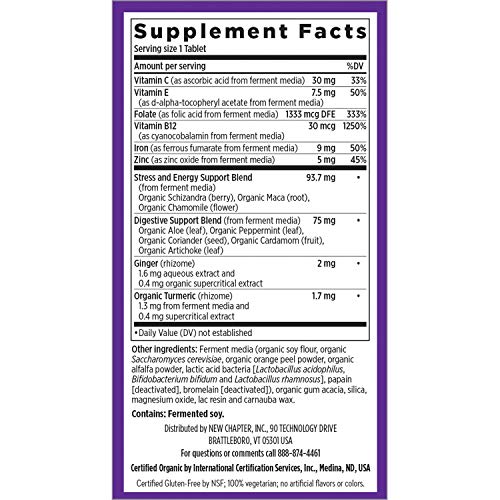 Iron Supplement, New Chapter Fermented Iron Complex with Organic Whole-Food Ingredients + One Daily Non-Constipating Dose- 60 Count (Pack of 1), 2 Month Supply