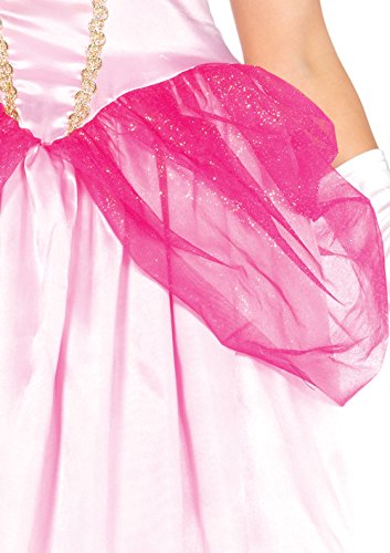 Leg Avenue 2 Piece Classic Pink Princess Full Length Ball Gown Costume Set with Gloves for Women, Medium
