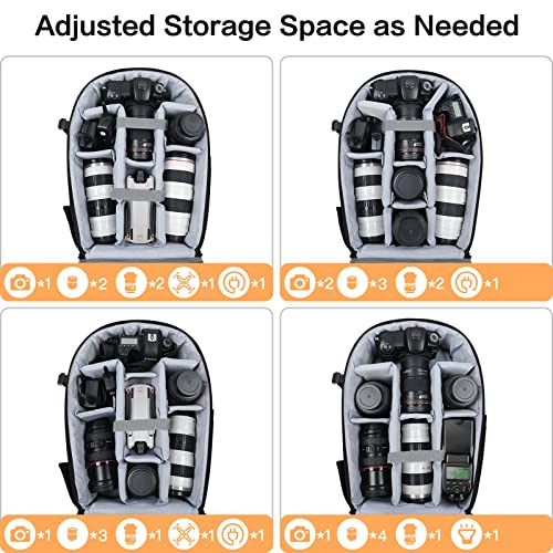 MOSISO Camera Backpack, DSLR/SLR/Mirrorless Photography Camera Bag 15-16 inch Waterproof Hardshell Case with Tripod HolderandLaptop Compartment Compatible with Canon/Nikon/Sony, Black