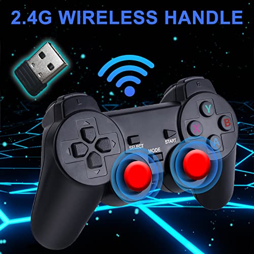 Wireless Retro Game Console,Retro Game Stick,Nostalgia Stick Game,4K HDMI Output,Plug and Play Video Game Stick Built in 10000+ Games,9 Classic Emulators, with Dual 2.4G Wireless Controllers(64G)