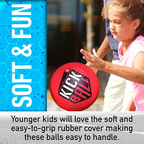 Franklin Sports Rubber Kickball - Kids Playground Ball for Dodgeball + Kickball - 10' Bouncy Ball for Outdoor Games - Red