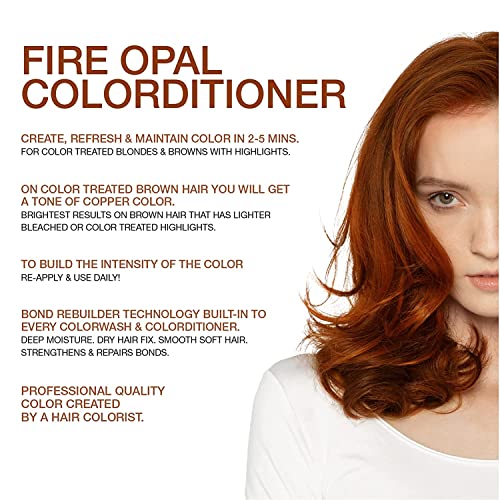 Celeb Luxury Gem Lites Colorditioner, Semi-Permanent Professional Hair Color Depositing Conditioner, Fire Opal