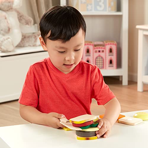 Melissa and Doug Wooden Sandwich-Making Pretend Play Food Set