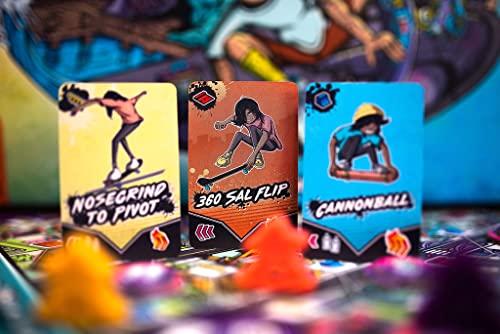 Pandasaurus Games Skate Summer Board Game | Skateboard Themed Strategy Game | Fun Family Game for Adults and Teens | Ages 14+ | 2-5 Players | Average Playtime 60-90 Minutes | Made by Pandasaurus Games