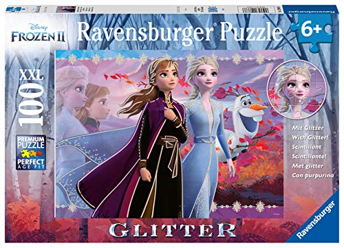Ravensburger 12868 Disney Frozen 2 - Strong Sisters - 100 Piece Jigsaw Puzzle with Glitter for Kids - Every Piece is Unique - Pieces Fit Together Perfectly, Multi