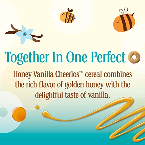 Honey Vanilla Cheerios Heart Healthy Cereal, Gluten Free Cereal With Whole Grain Oats, Family Size, 18.1 OZ