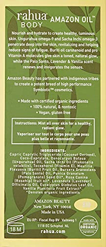 Rahua Body Oil 2 Fl Oz, with Omega-3 and Omega-9 Fatty Acids, Antioxidants, Carotenoids, and Vitamins C and E for deep moisturize and heal dry skin, hydrating body oil is, Best for all skin types