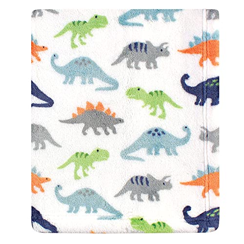 Hudson Baby Unisex Baby Cozy Plush Luxury Blankets 2pk, Dinosaurs, One Size