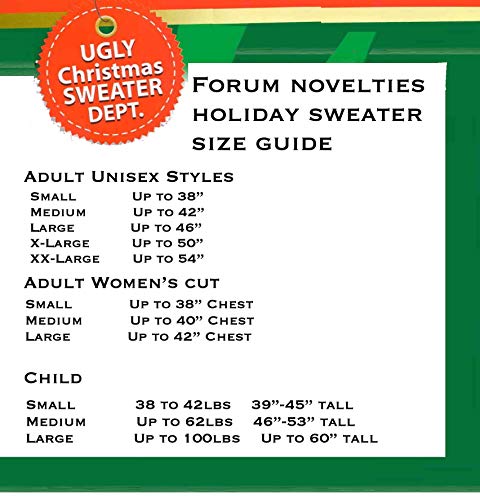 Forum Men's Elfie Ugly Christmas Sweater, Black/White, X-Large