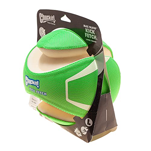 Chuckit! Kick Fetch Max Glow Ball, Large (8 Inch) Glow in the Dark Dog Toy