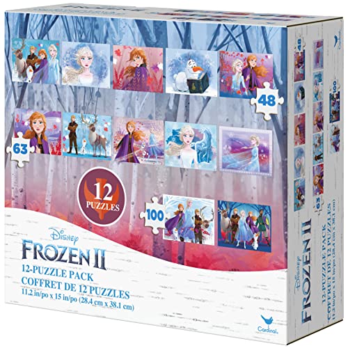 Disney Frozen 2 12-Pack of Jigsaw Puzzles for Families, Kids, and Preschoolers Ages 4 and Up