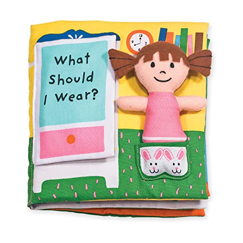 Melissa and Doug Soft Activity Baby Book - What Should I Wear? - Sensory Travel Toys, Dress Up Doll For Babies And Toddlers