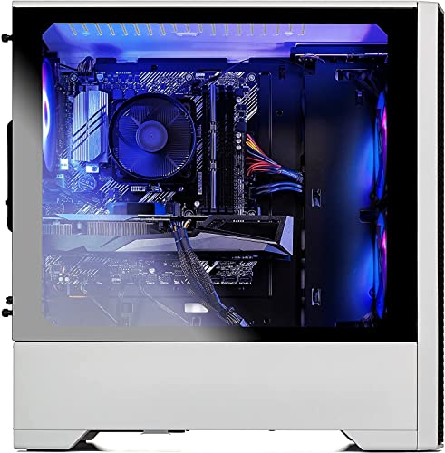 SkyTech Blaze 3.0 Gaming Computer PC Desktop - Intel i3-10100F, GTX 1650, 500GB SSD, 8GB DDR4 3000, RGB Fans, AC WiFi, Windows 10 Home 64-bit, White