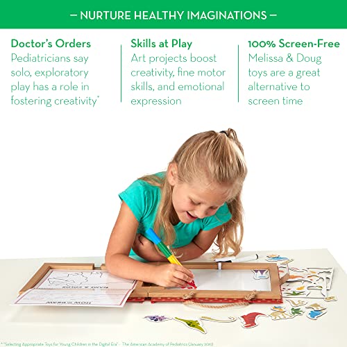 Melissa and Doug Natural Play: Play, Draw, Create Reusable Drawing and Magnet Kit – Dinosaurs (41 Magnets, 5 Dry-Erase Markers)