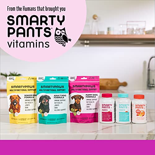 SmartyPants Dog Vitamins and Supplements, Multivitamin with Glucosamine, Chondroitin, and Probiotics for Joint, Skin, and Gut Support, Peanut Butter Flavor, 60 Soft Chews by SmartyPaws