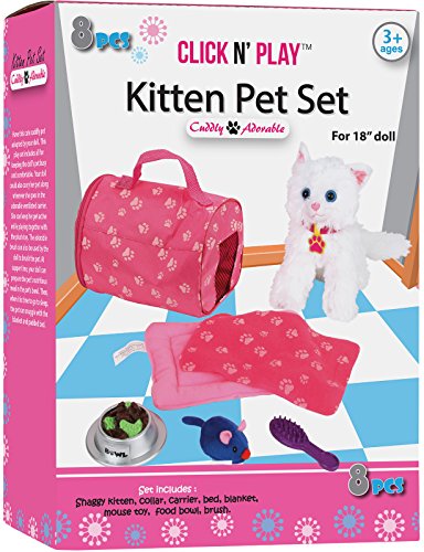 Click N' Play Toy Kitten Set for Kids, Toy Cat Bed - Little Girl Toys, Toys for 3+ Year Old Girls, Gifts for 3+ Year Old Girl, Gifts for 3 Year Old Girl, Toys for 3 Year Old Girls, Girl Toys Age 4-5