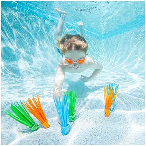 SwimWays SquiDivers Kids Pool Diving Toys, 3 Pack, Bath Toys and Pool Party Supplies for Kids Ages 5 and Up