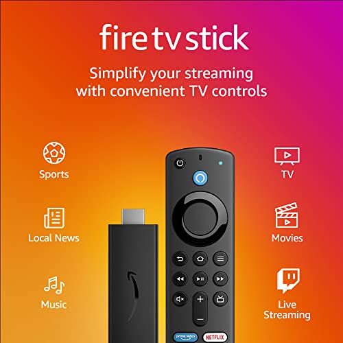 Fire TV Stick with Alexa Voice Remote (includes TV controls), free and live TV without cable or satellite, HD streaming device