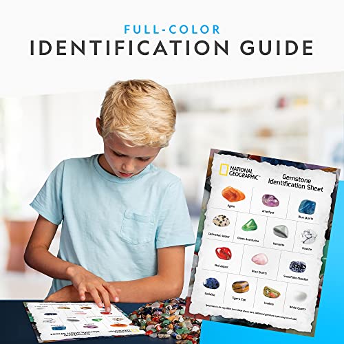 NATIONAL GEOGRAPHIC Premium Polished Stones - 5 Pounds of 1/2-Inch Tumbled Stones and Crystals Bulk, Arts and Crafts, Rock and Mineral Kit, Rocks for Kids, STEM Toys