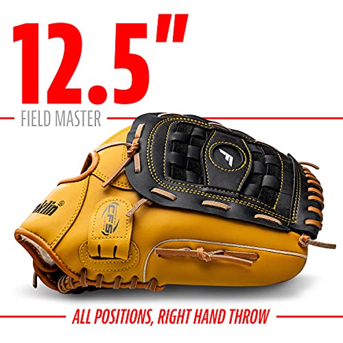Franklin Sports Baseball and Softball Glove - Field Master - Baseball and Softball Mitt , 12.5' - Basket Web , Tan