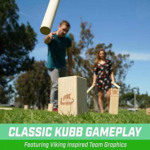 GoSports Regulation Size Kubb Viking Clash Toss Game Set for Kids and Adults