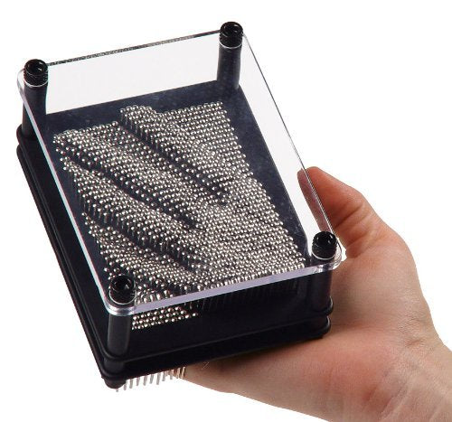 Toysmith Pin Art Fidget 3D Distraction Office Gift, Office Decor, Coworker gift, Dad Gift, 5', Black