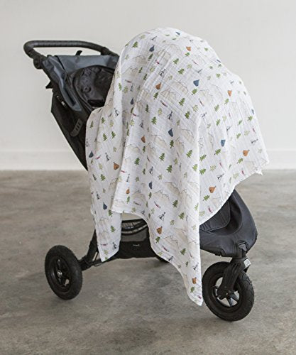 Amazing Baby Cotton Muslin Swaddle Blankets, Set of 3, Outdoor Adventure, Neutral