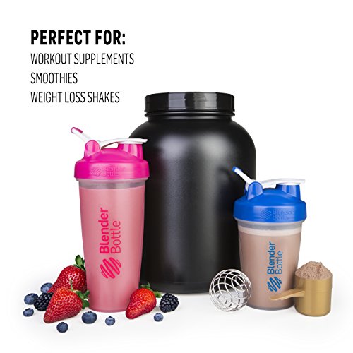 BlenderBottle Classic Shaker Bottle Perfect for Protein Shakes and Pre Workout, 20-Ounce, Coral