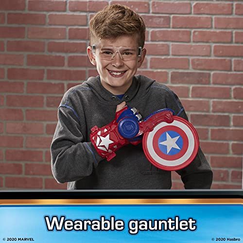 Avengers NERF Power Moves Marvel Captain America Shield Sling NERF Disc-Launching Toy for Kids Roleplay, Toys for Kids Ages 5 and Up (Amazon Exclusive)